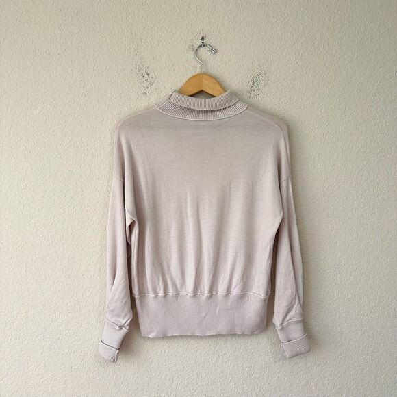 HEMISPHERE Merino Wool Mock Sweater Knit in Cream - Picture 4 of 7